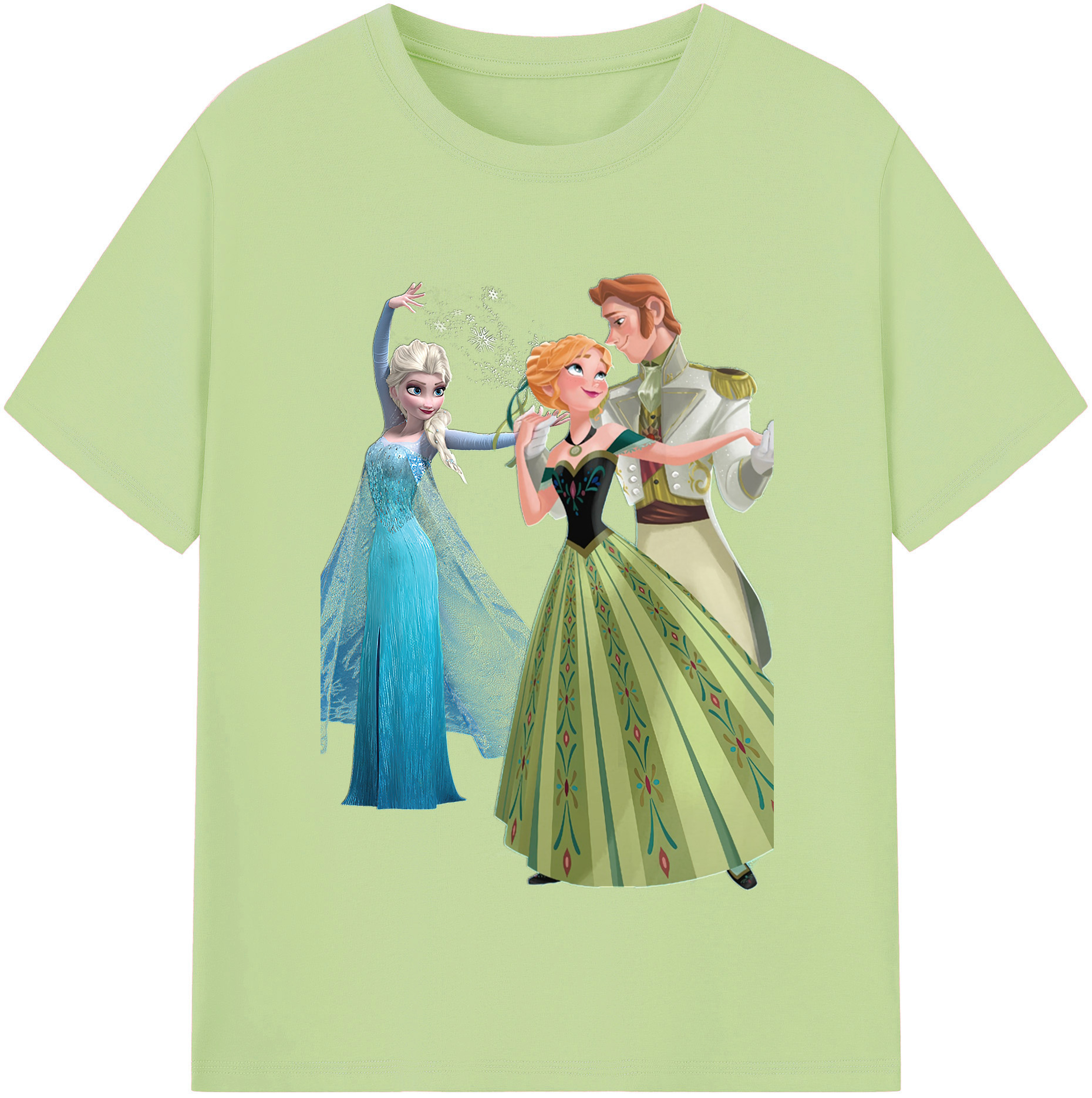 （画像用） アナと雪の女王 アンナ エルサ Frozen Anna Elsa 綿100％半袖Tシャツ（フロントプリント）